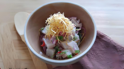 Ceviche de Tilápia com Óleo de Castanha-do-Brasil